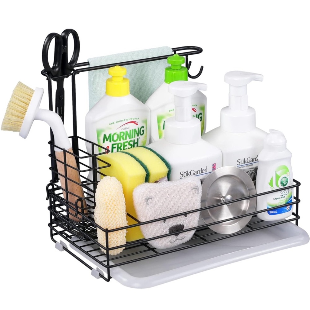 Estituent Sink🚰Organizer, Stainless Steel Sponge🧽Caddy for Kitchen🔪Sink🚰